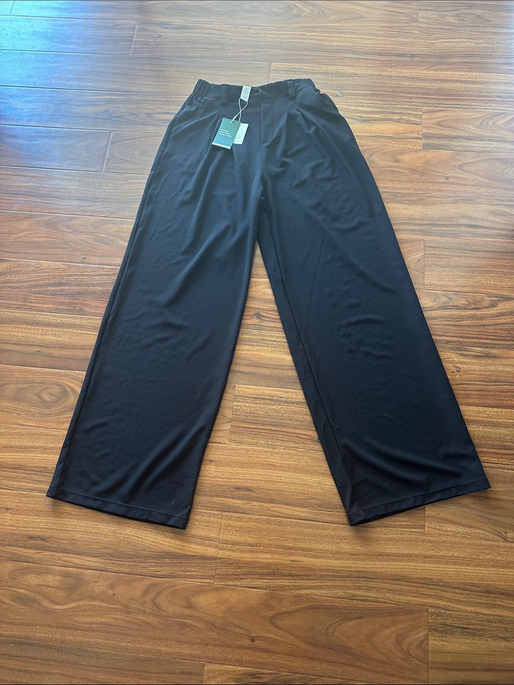NWT Halara Flex High-Waisted Pocket Wide-Leg Elastic Waist Black Pants Ex Tall